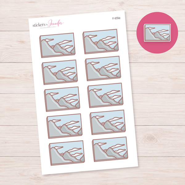 Mountain Scene Box Planner Stickers | F-1056