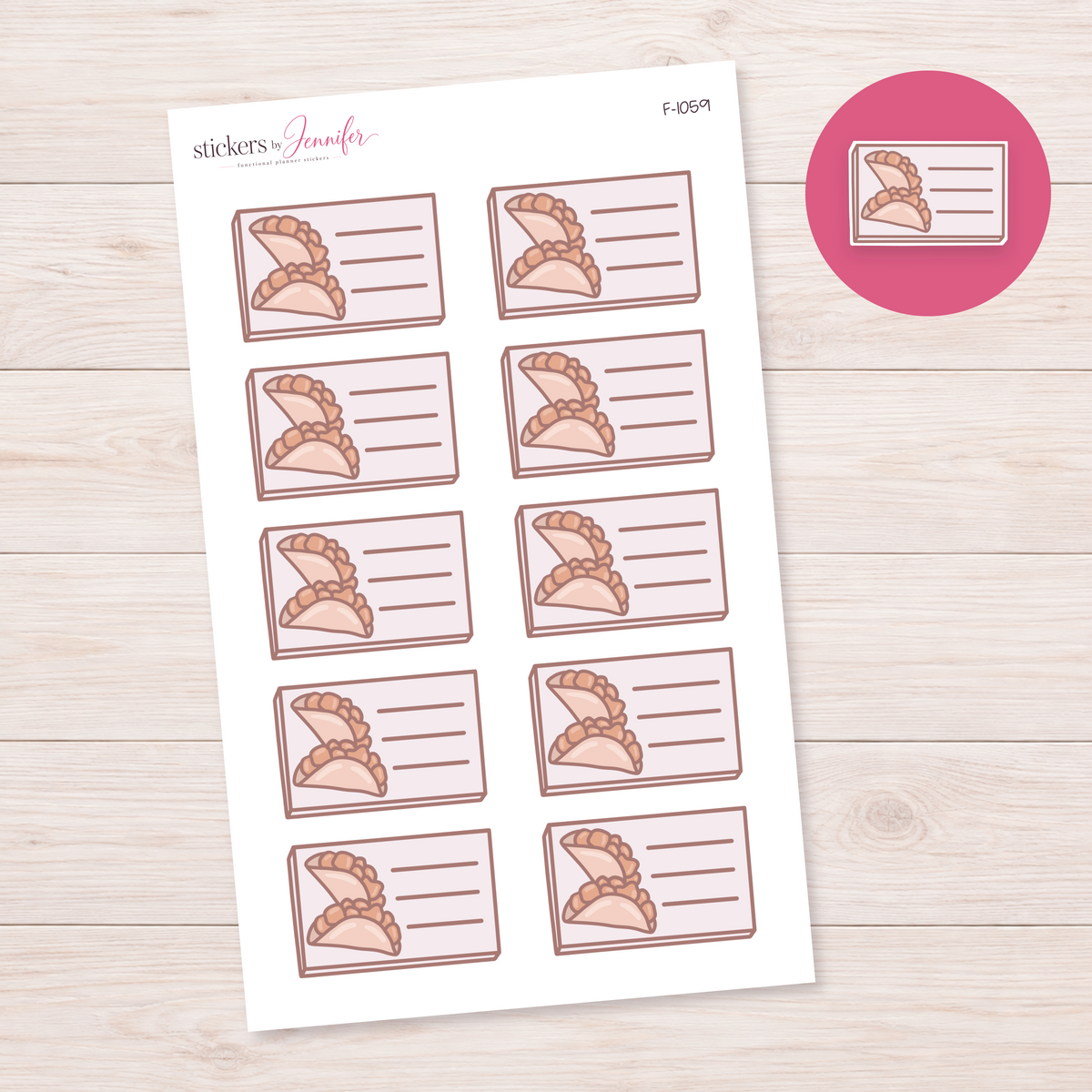 Taco Lined Box Planner Stickers | F-1059