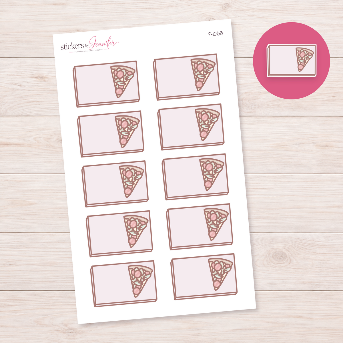 Pizza Slice Note Box Planner Stickers | F-1068