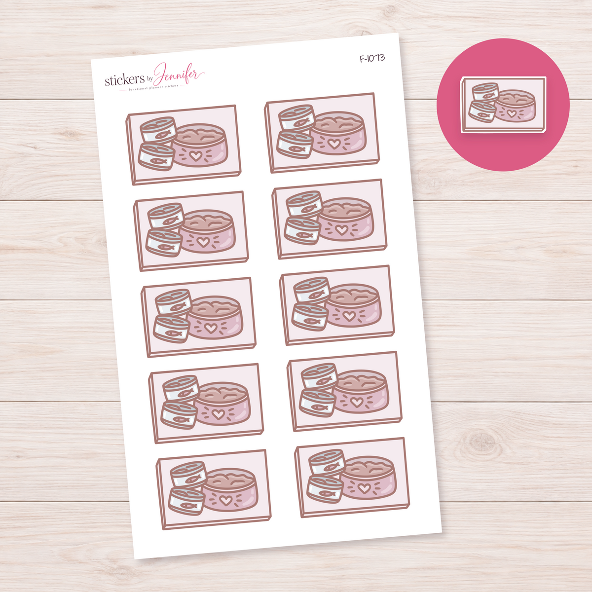 Cat Food Flatlay Box Planner Stickers | F-1073