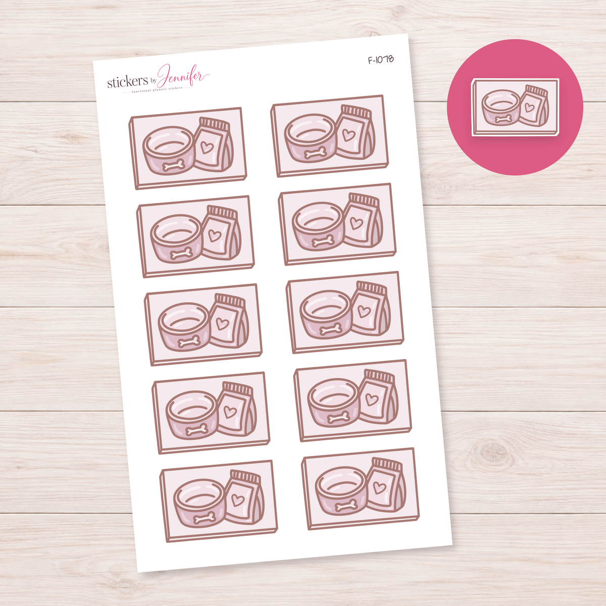 Dog Food Flatlay Box Planner Stickers | F-1078