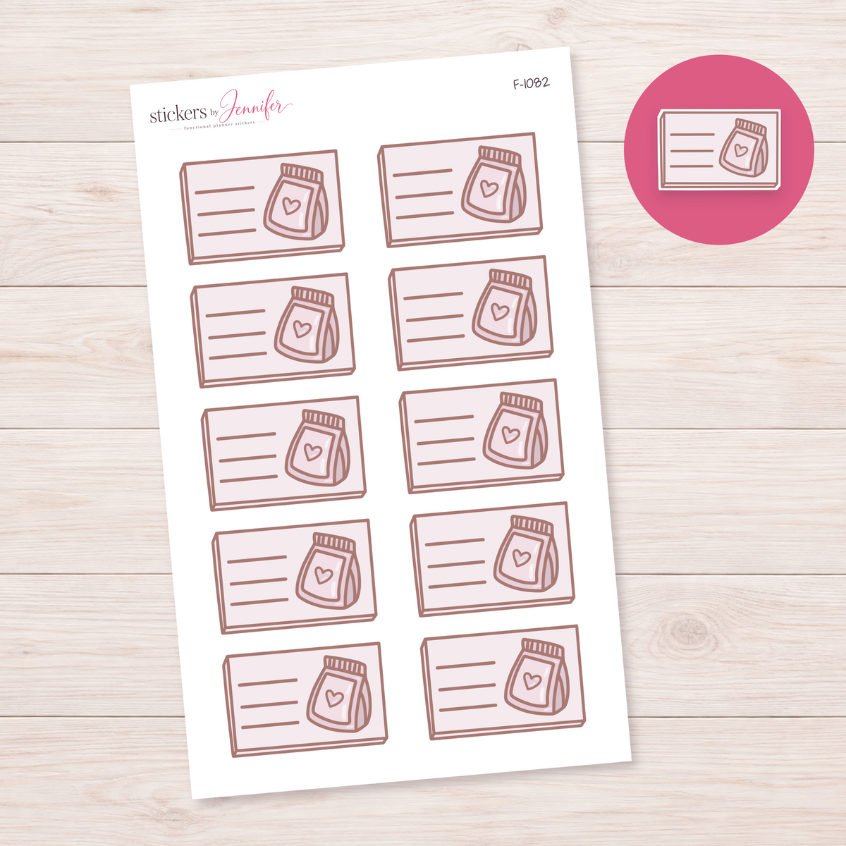 Pet Food Bag Lined Box Planner Stickers | F-1082