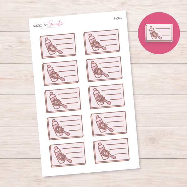 Pet Brush and Shampoo Lined Box Planner Stickers | F-1085