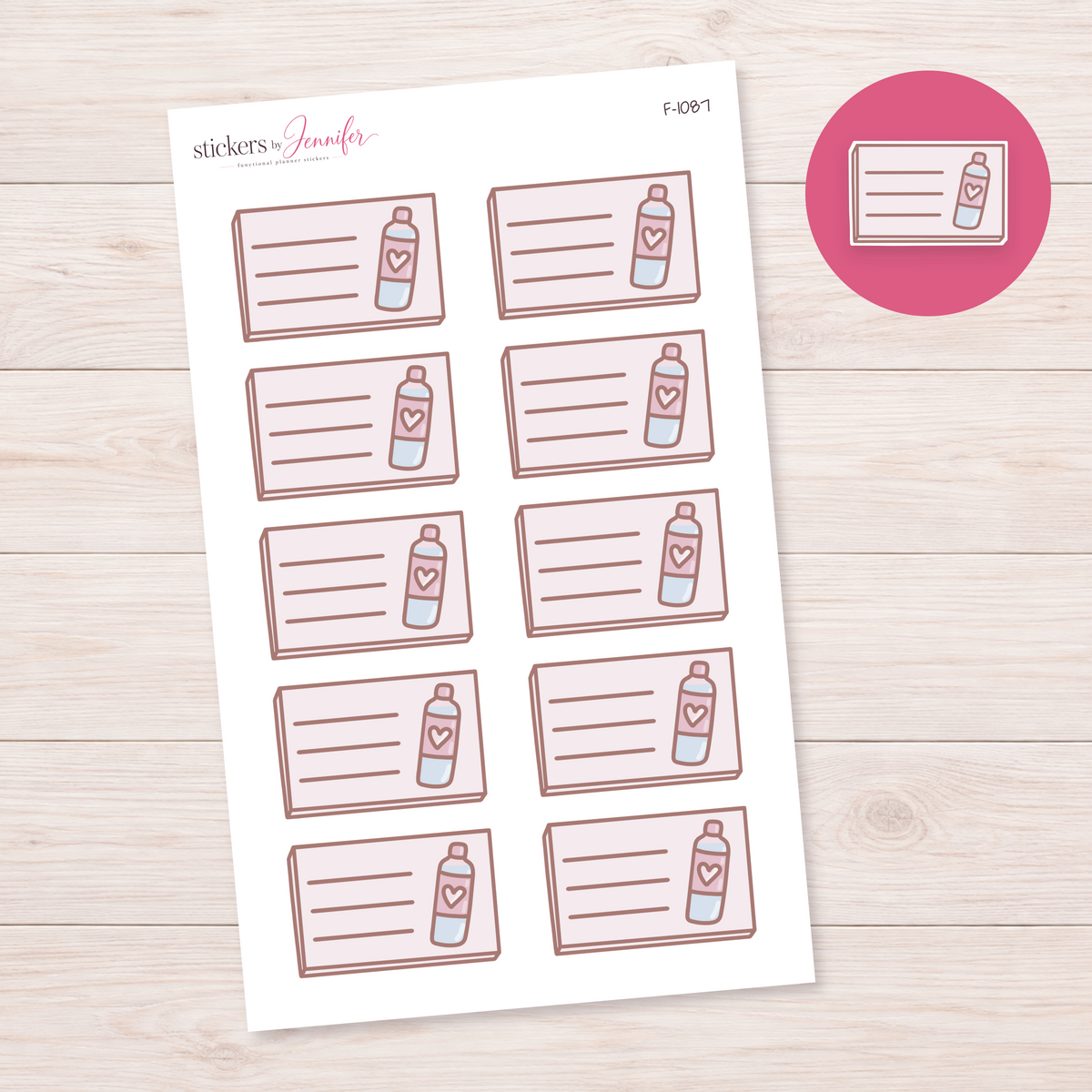 Pet Shampoo Lined Box Planner Stickers | F-1087