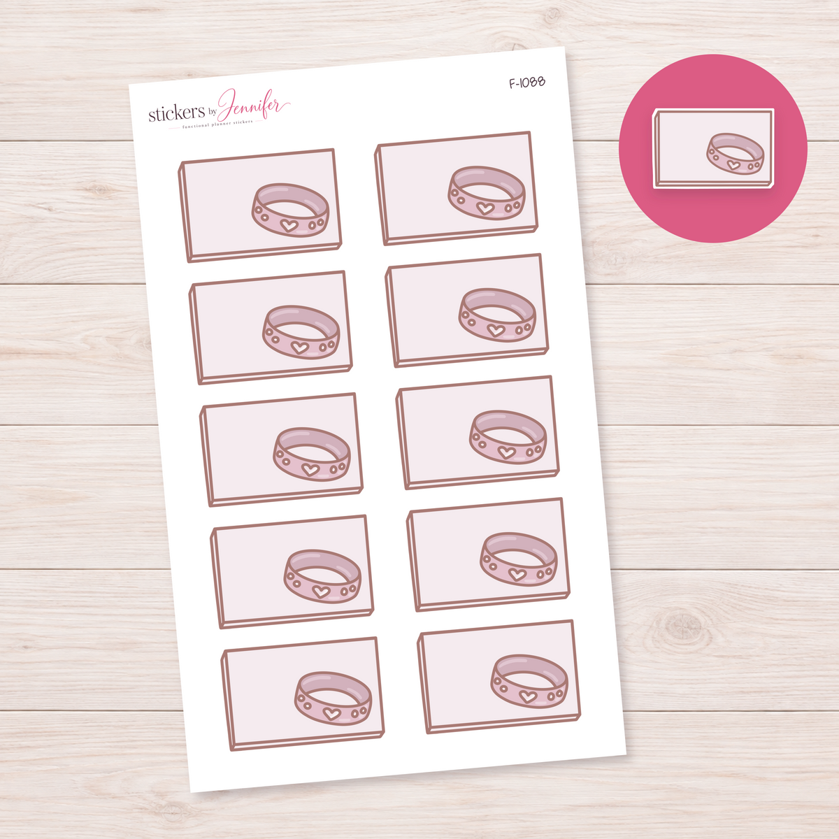 Pet Collar Note Box Planner Stickers | F-1088