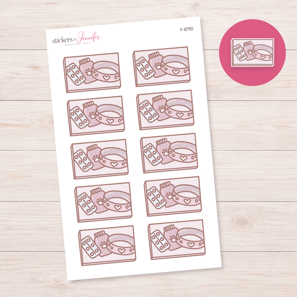 Pet Care Flatlay Box Planner Stickers | F-1090