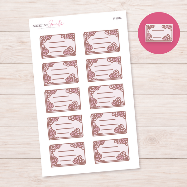 Floral Border Lined Box Planner Stickers | F-1092