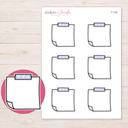 Lavender Bow-Tape Note Planner Stickers | F-1199 — 5 × 7 inch sheet and enlarged sticker detail