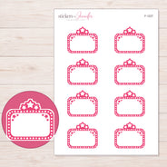 Pink Star Movie Marquee Planner Stickers | F-1227 — 5 × 7 inch sheet and enlarged sticker detail