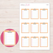 F-1369 planner sticker sheet with enlarged sticker detail