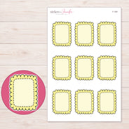 F-1381 planner sticker sheet with enlarged sticker detail