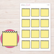 F-1390 planner sticker sheet with enlarged sticker detail