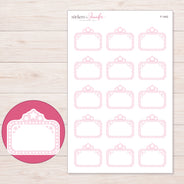 F-1443 planner sticker sheet with enlarged sticker detail