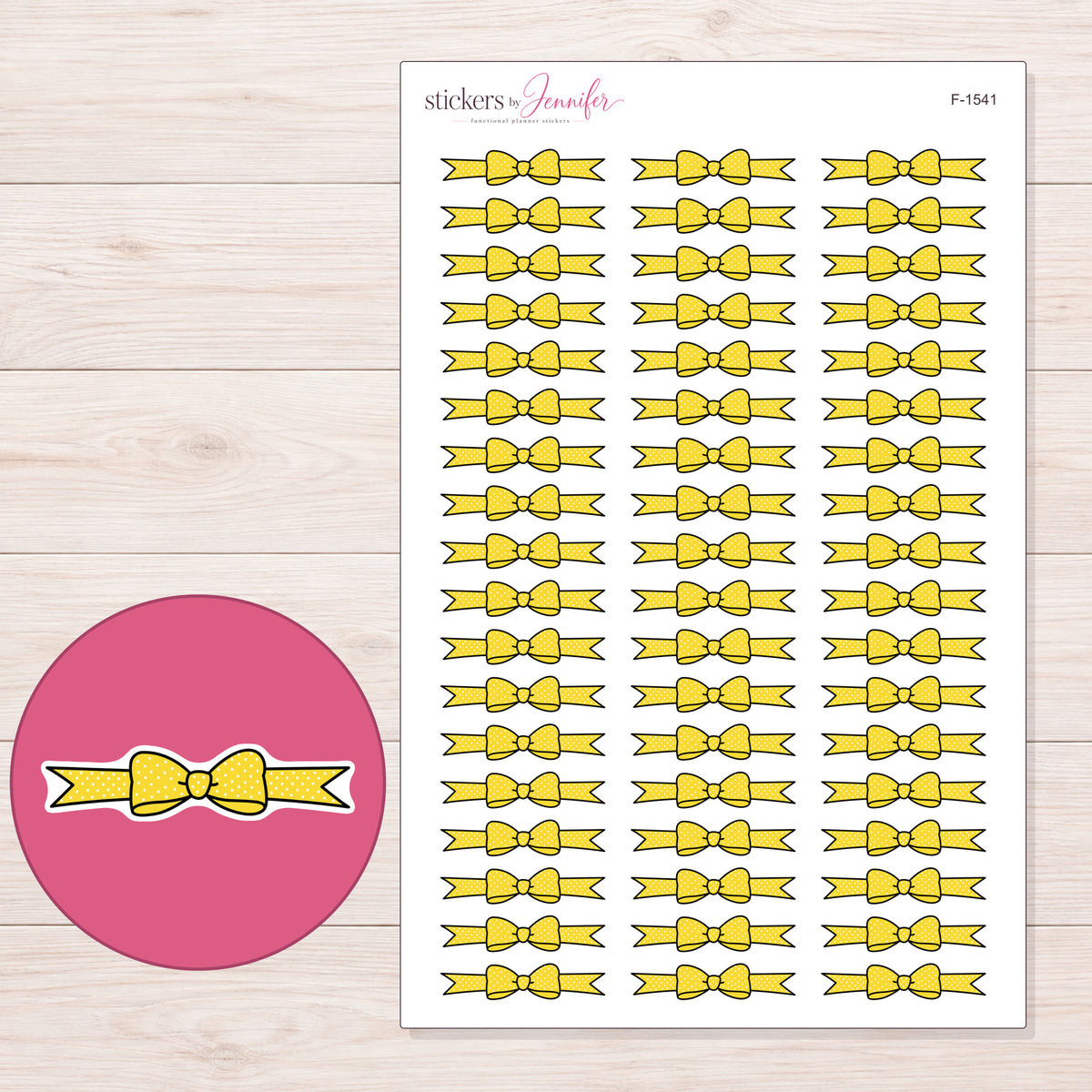 F-1541 planner sticker sheet with enlarged sticker detail