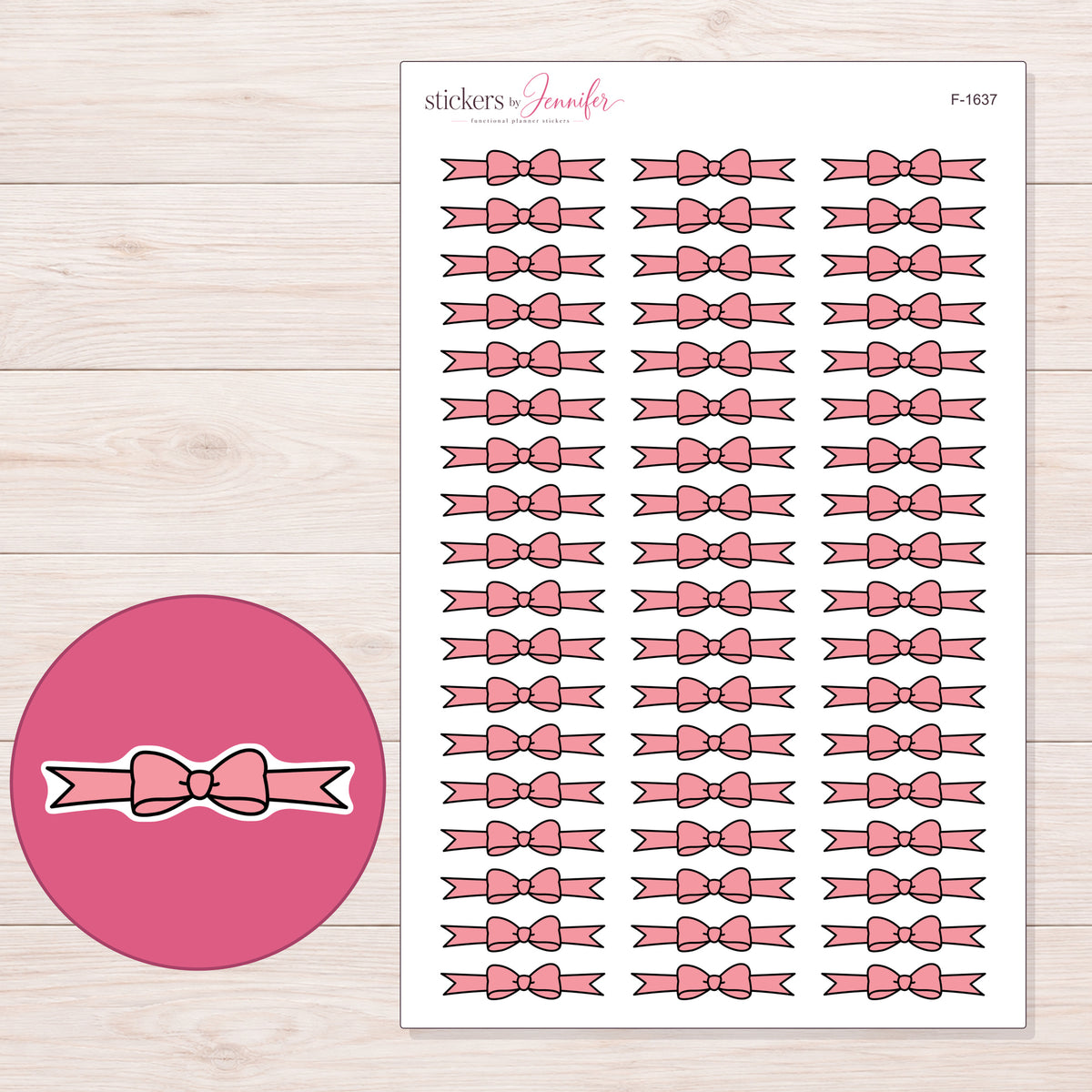 F-1637 planner sticker sheet with enlarged sticker detail