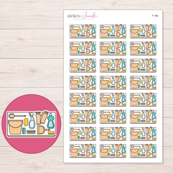F-166 planner sticker sheet with enlarged sticker detail