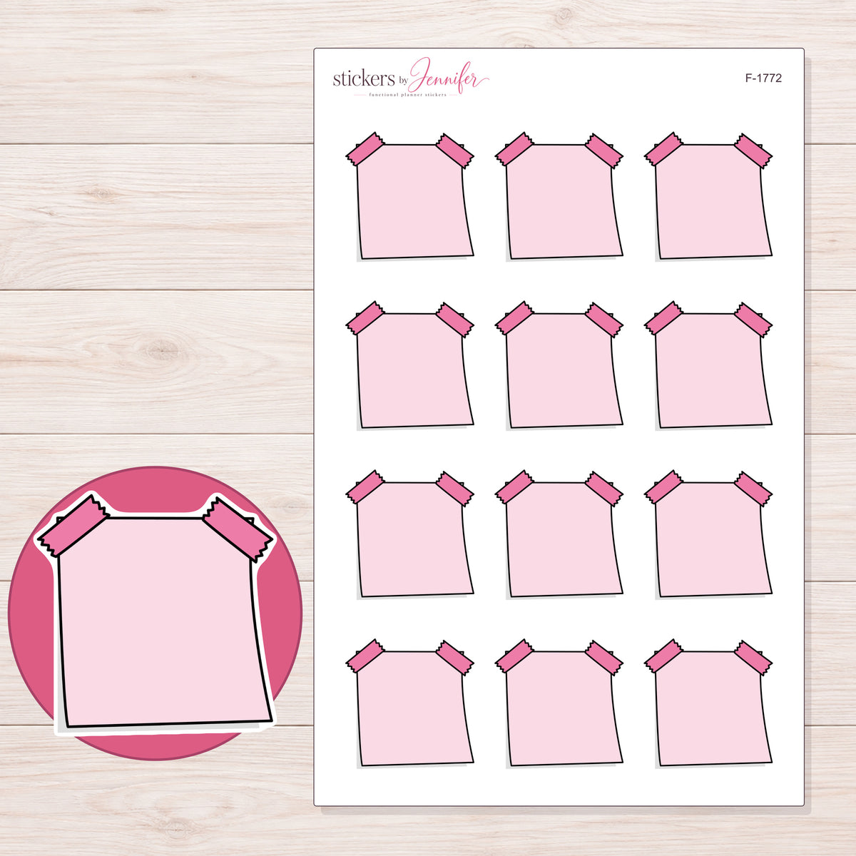 F-1772 planner sticker sheet with enlarged sticker detail