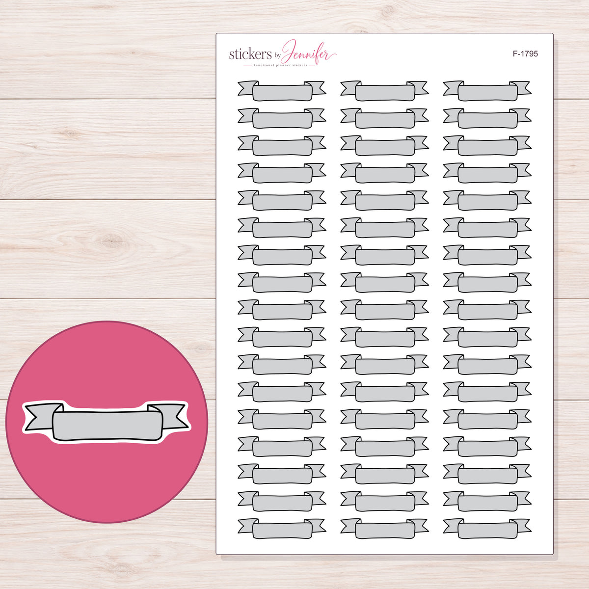 F-1795 planner sticker sheet with enlarged sticker detail