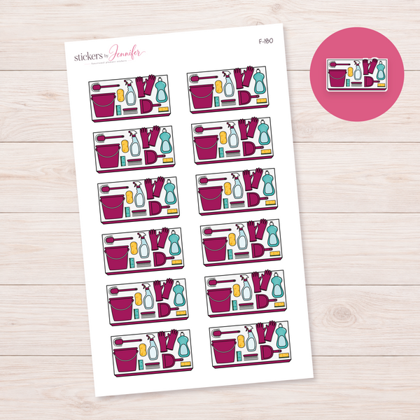 Berry Cleaning Supplies Planner Stickers | F-180
