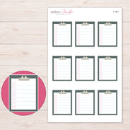 F-1801 planner sticker sheet with enlarged sticker detail