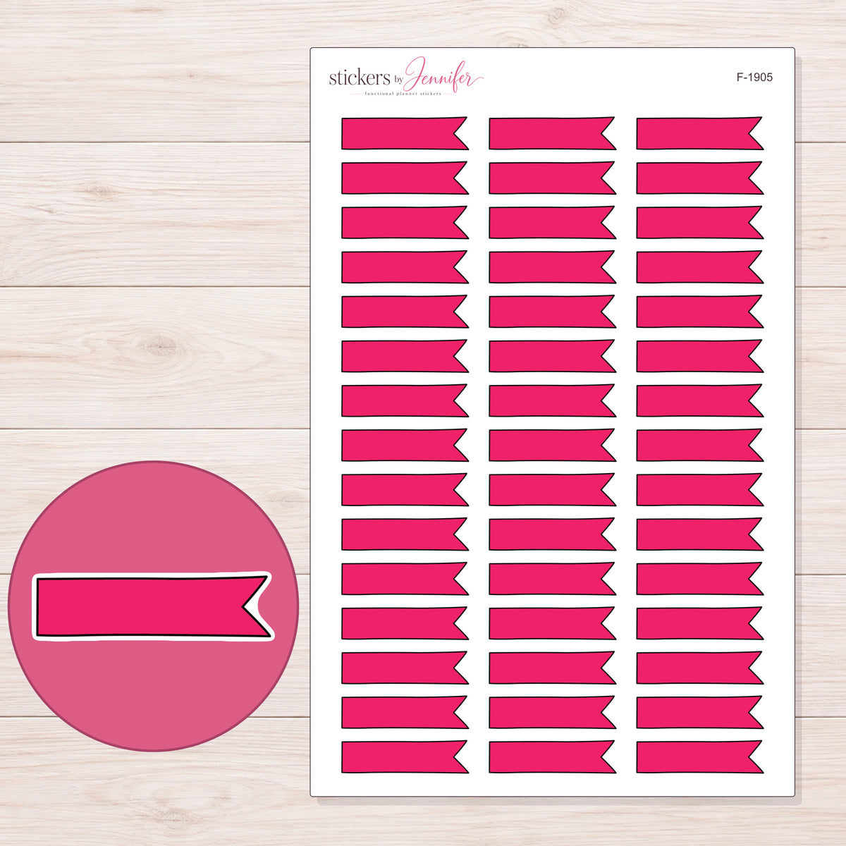F-1905 planner sticker sheet with enlarged sticker detail