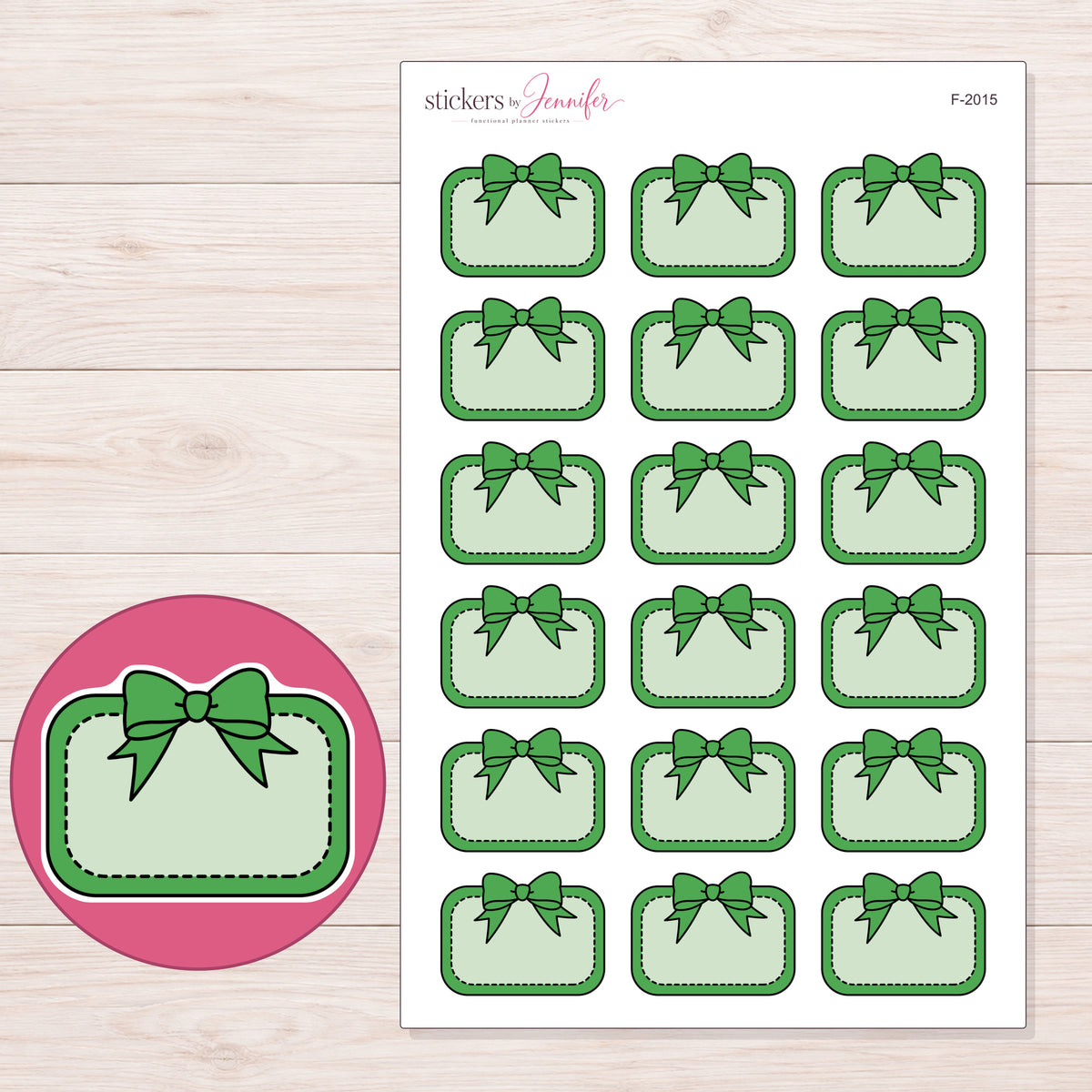 F-2015 planner sticker sheet with enlarged sticker detail