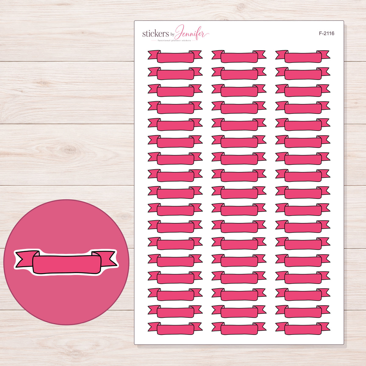 F-2116 planner sticker sheet with enlarged sticker detail
