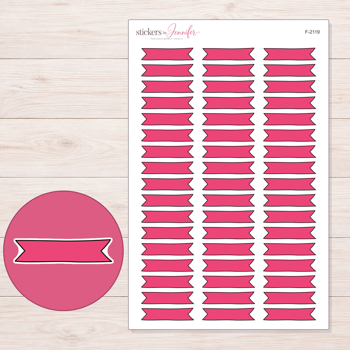 F-2119 planner sticker sheet with enlarged sticker detail
