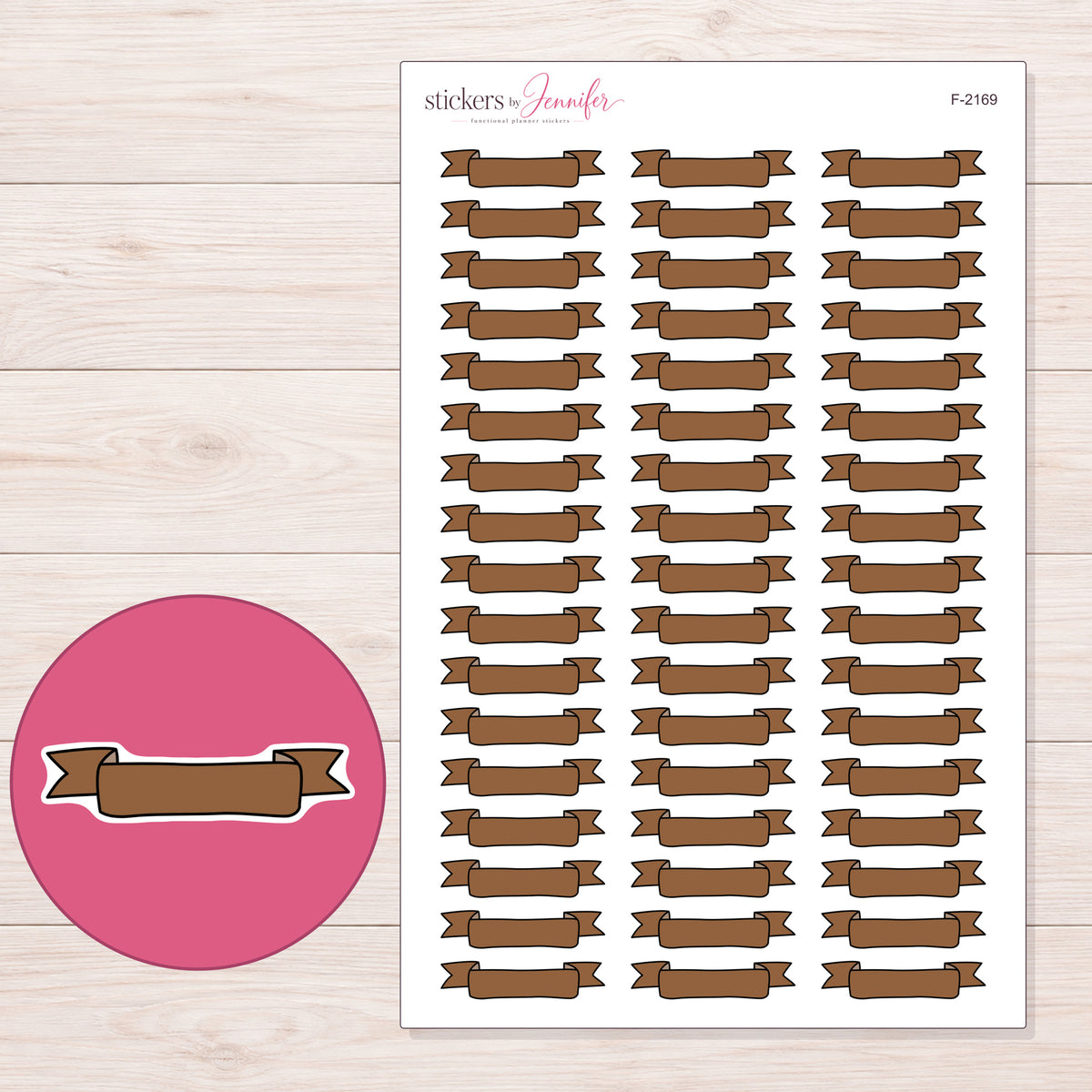 F-2169 planner sticker sheet with enlarged sticker detail