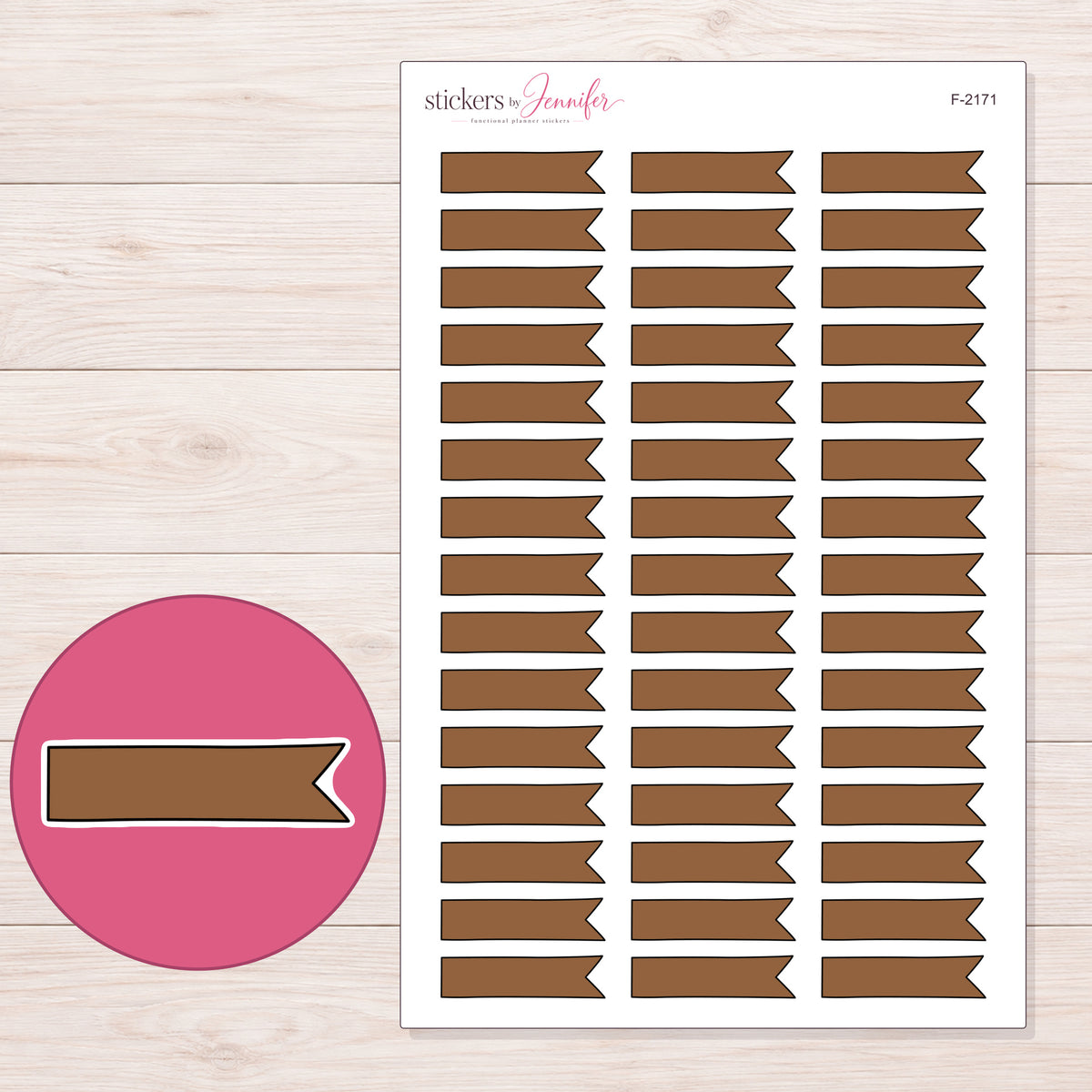 F-2171 planner sticker sheet with enlarged sticker detail