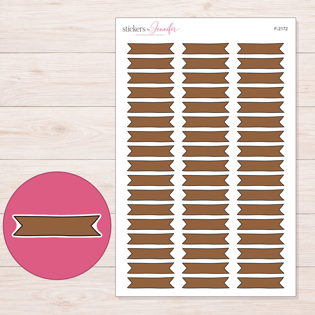 F-2172 planner sticker sheet with enlarged sticker detail