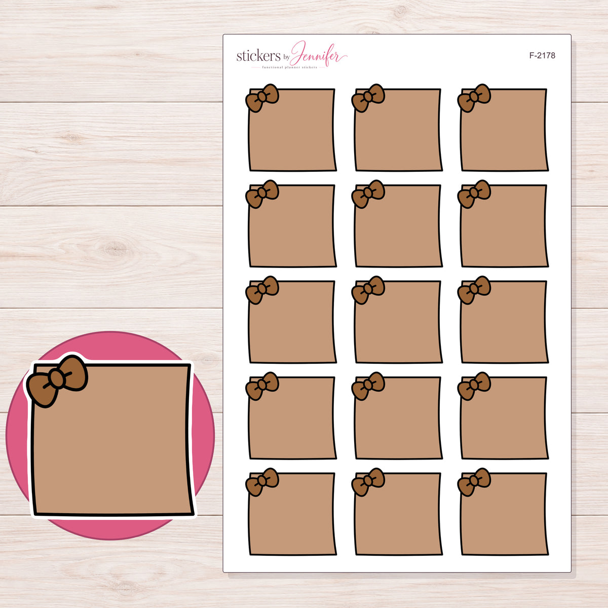 F-2178 planner sticker sheet with enlarged sticker detail