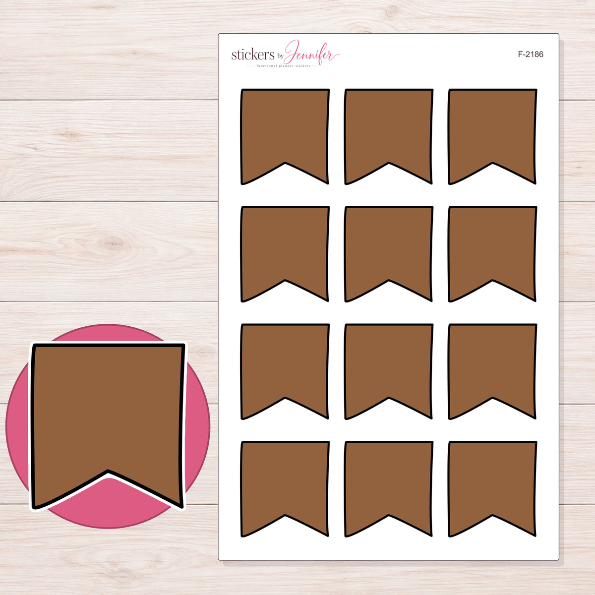 F-2186 planner sticker sheet with enlarged sticker detail