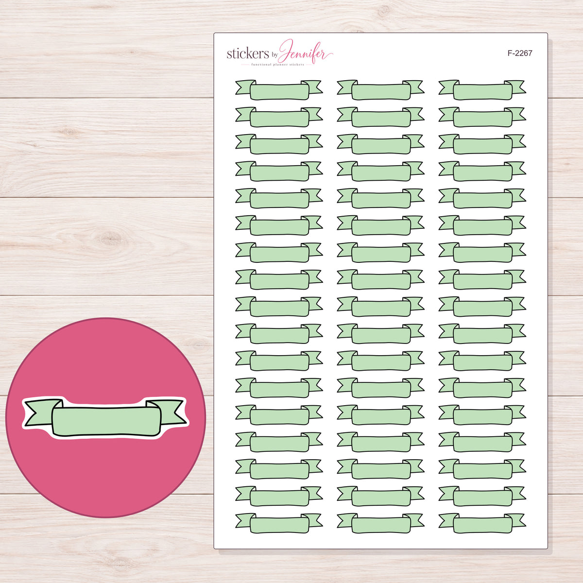F-2267 planner sticker sheet with enlarged sticker detail