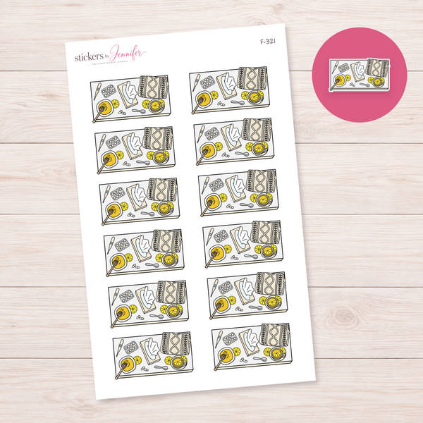 Cream Sick Day Flat Lay Planner Stickers | F-321