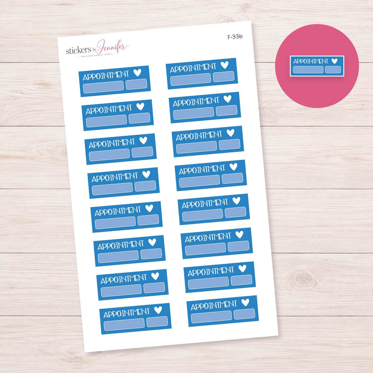 Blue Appointment Label Planner Stickers | F-336