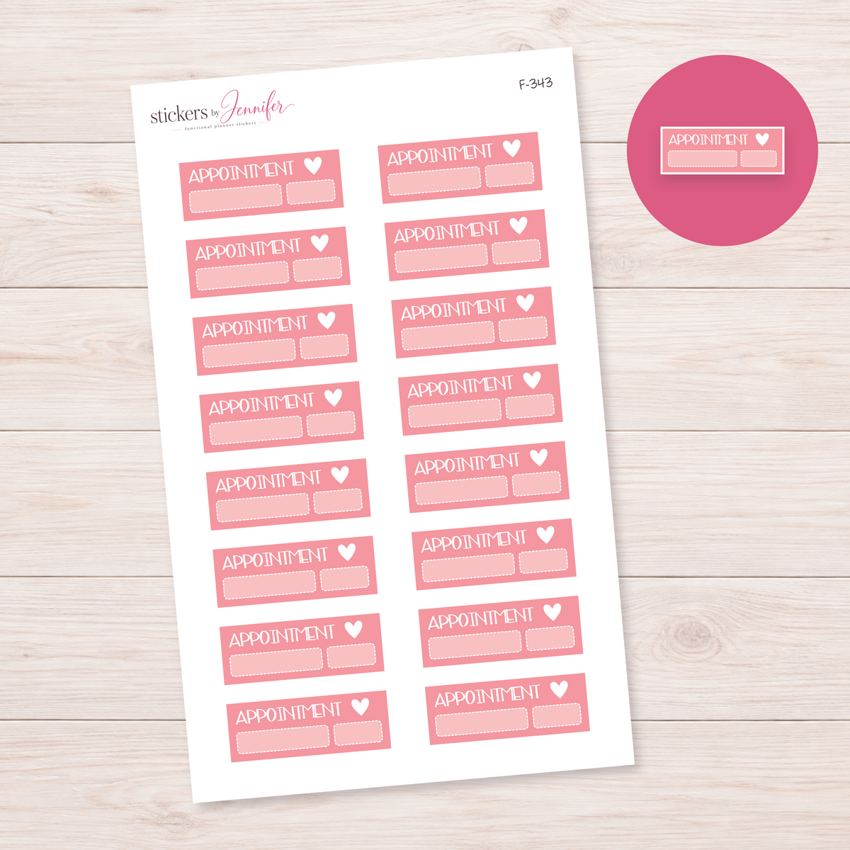 Coral Appointment Label Planner Stickers | F-343