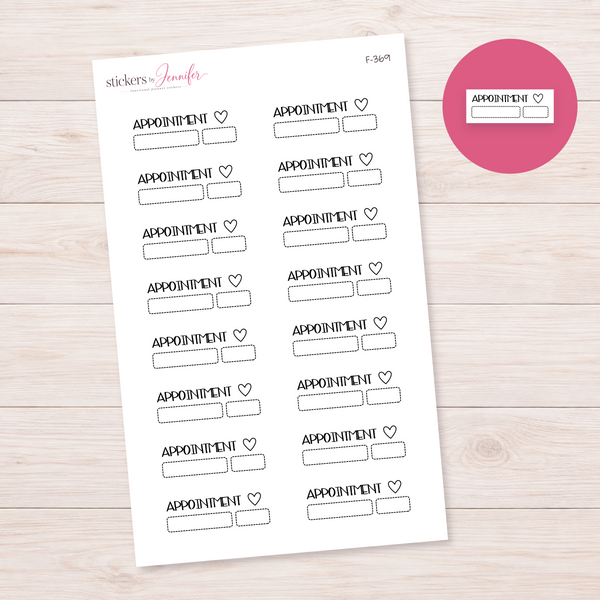 White Appointment Label Planner Stickers | F-369