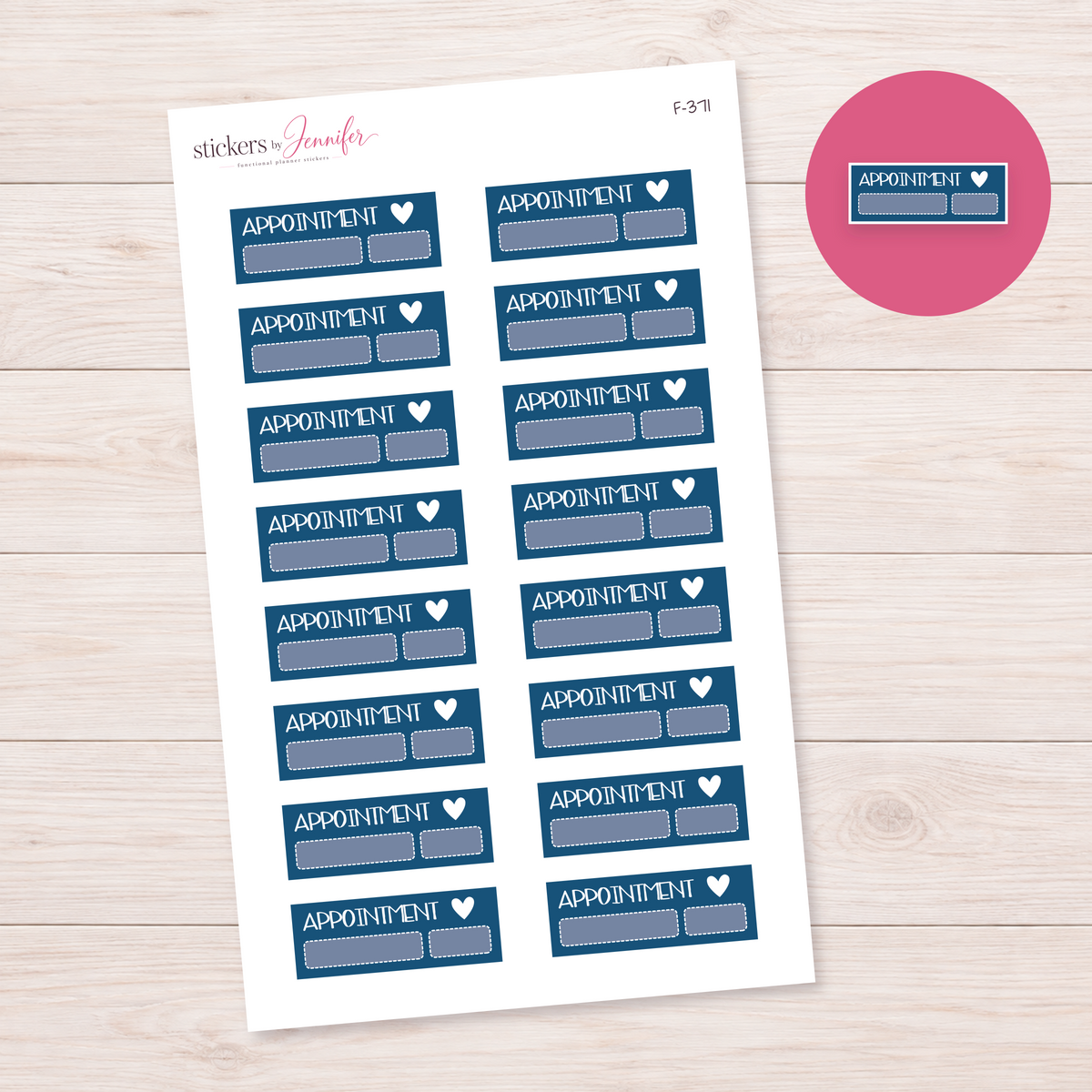 Navy Appointment Label Planner Stickers | F-371