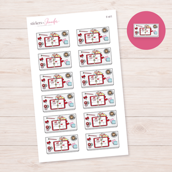Planning Desk with Coffee Planner Stickers | F-417