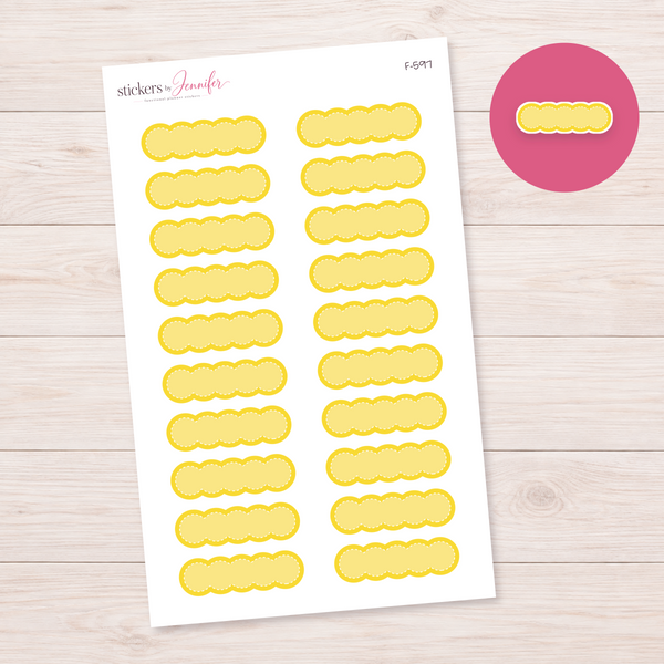 Yellow Scalloped Label Planner Stickers | F-597