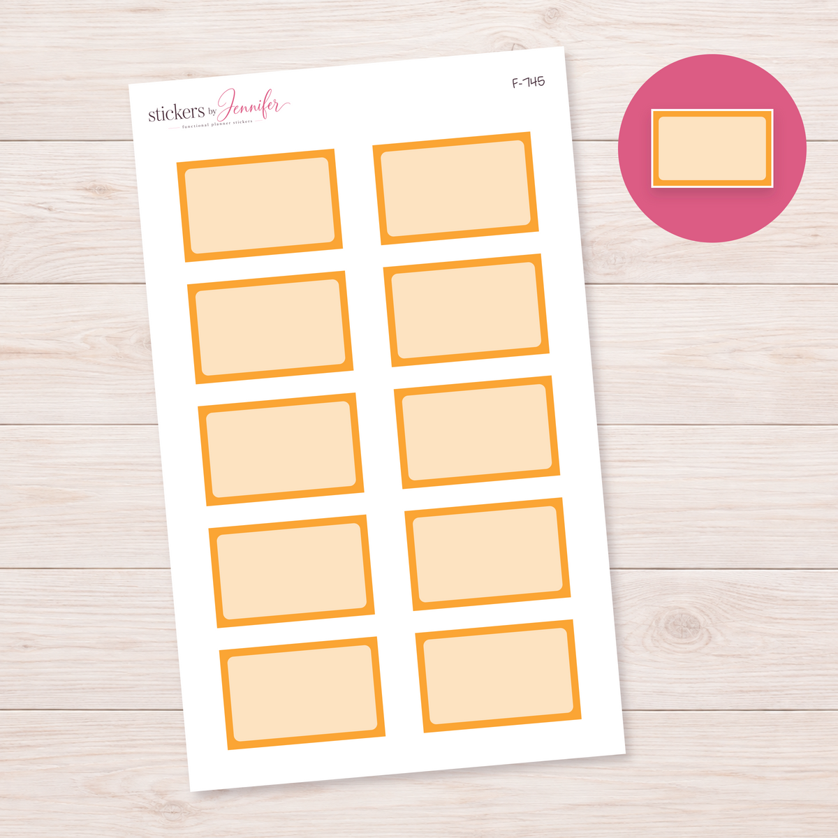 Orange Framed Planner Box Planner Stickers | F-745