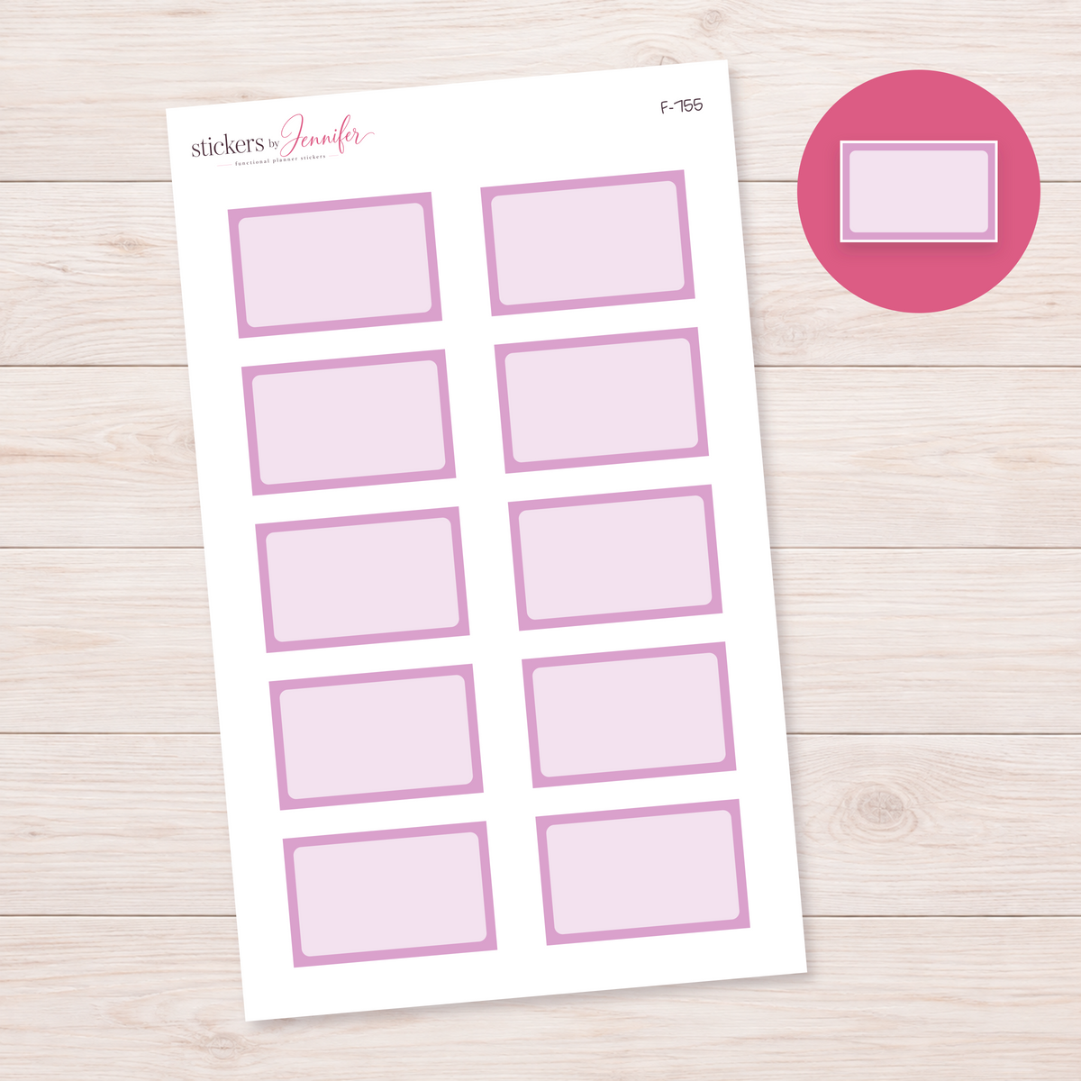 Lavender Framed Planner Box Planner Stickers | F-755