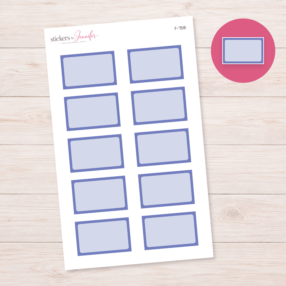 Periwinkle Framed Planner Box Planner Stickers | F-758