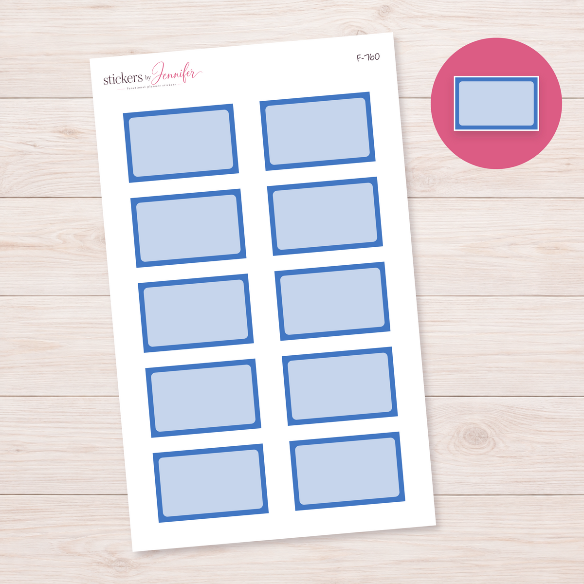 Blue Framed Planner Box Planner Stickers | F-760