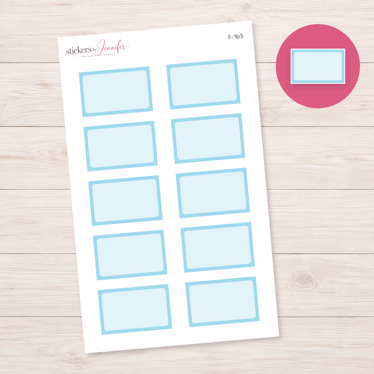 Light Blue Framed Planner Box Planner Stickers | F-763