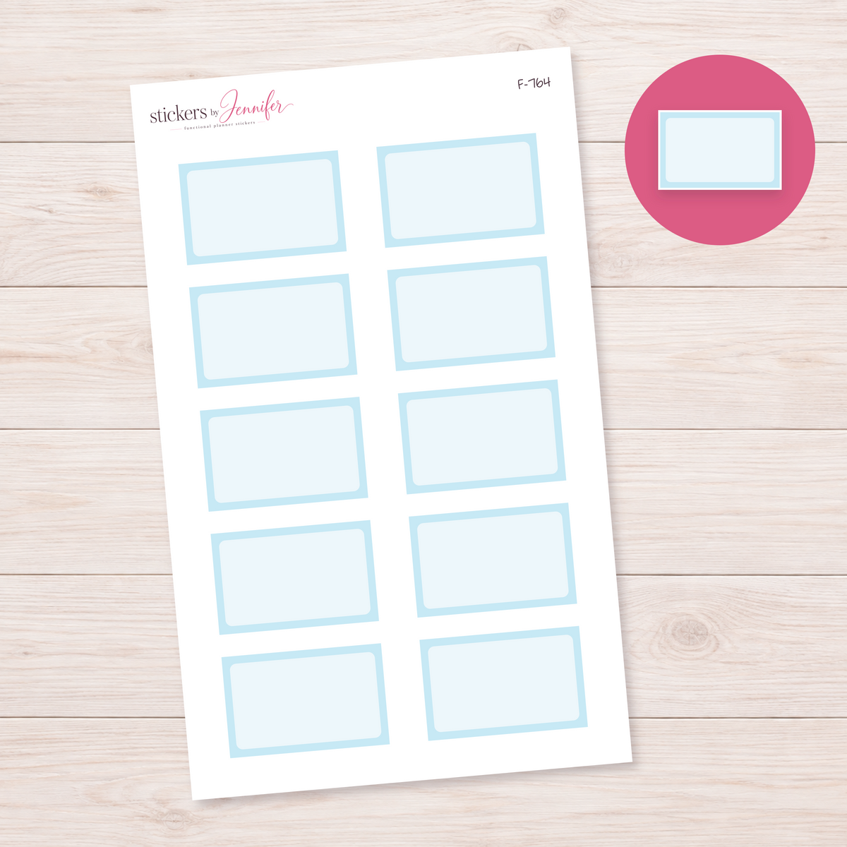 Pale Blue Framed Planner Box Planner Stickers | F-764