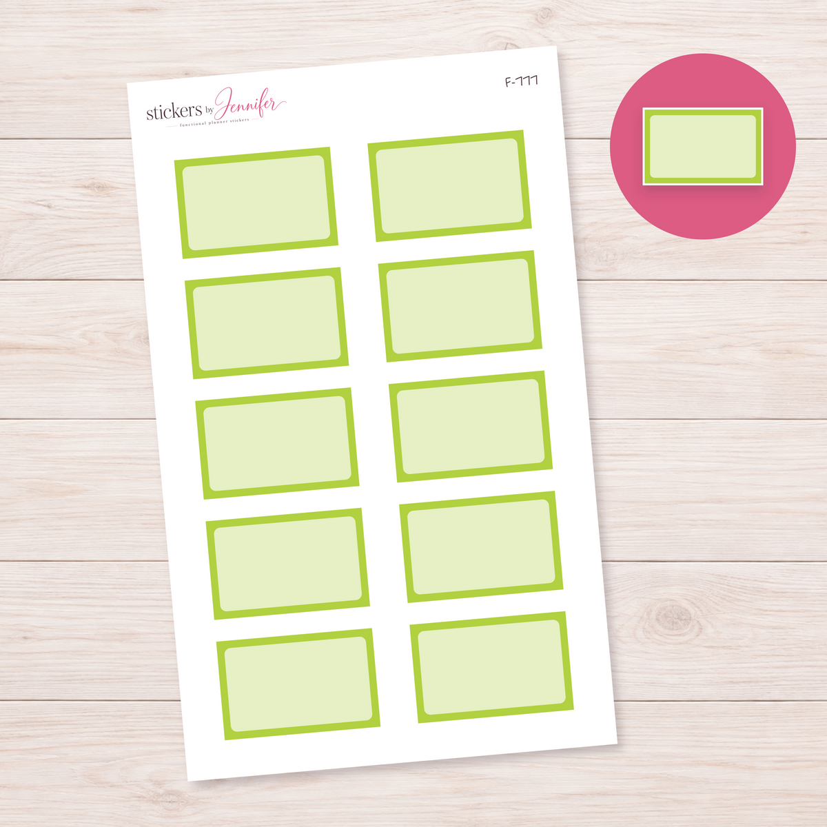 Yellow Green Framed Planner Box Planner Stickers | F-777