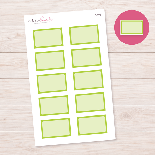 Yellow Green Framed Planner Box Planner Stickers | F-777