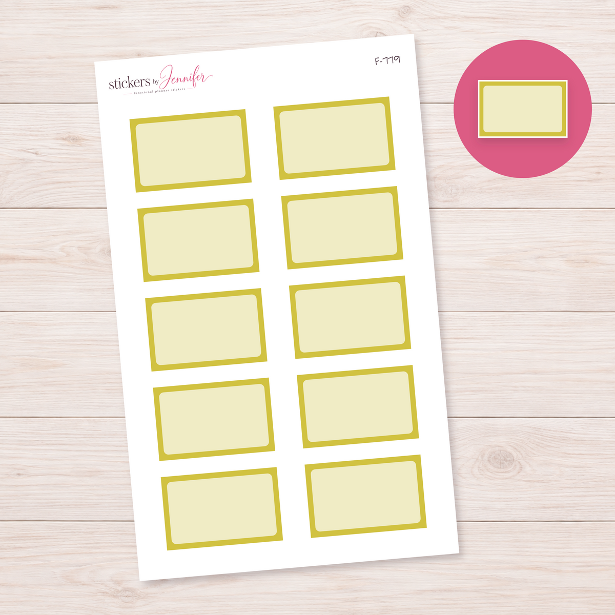 Yellow Framed Planner Box Planner Stickers | F-779